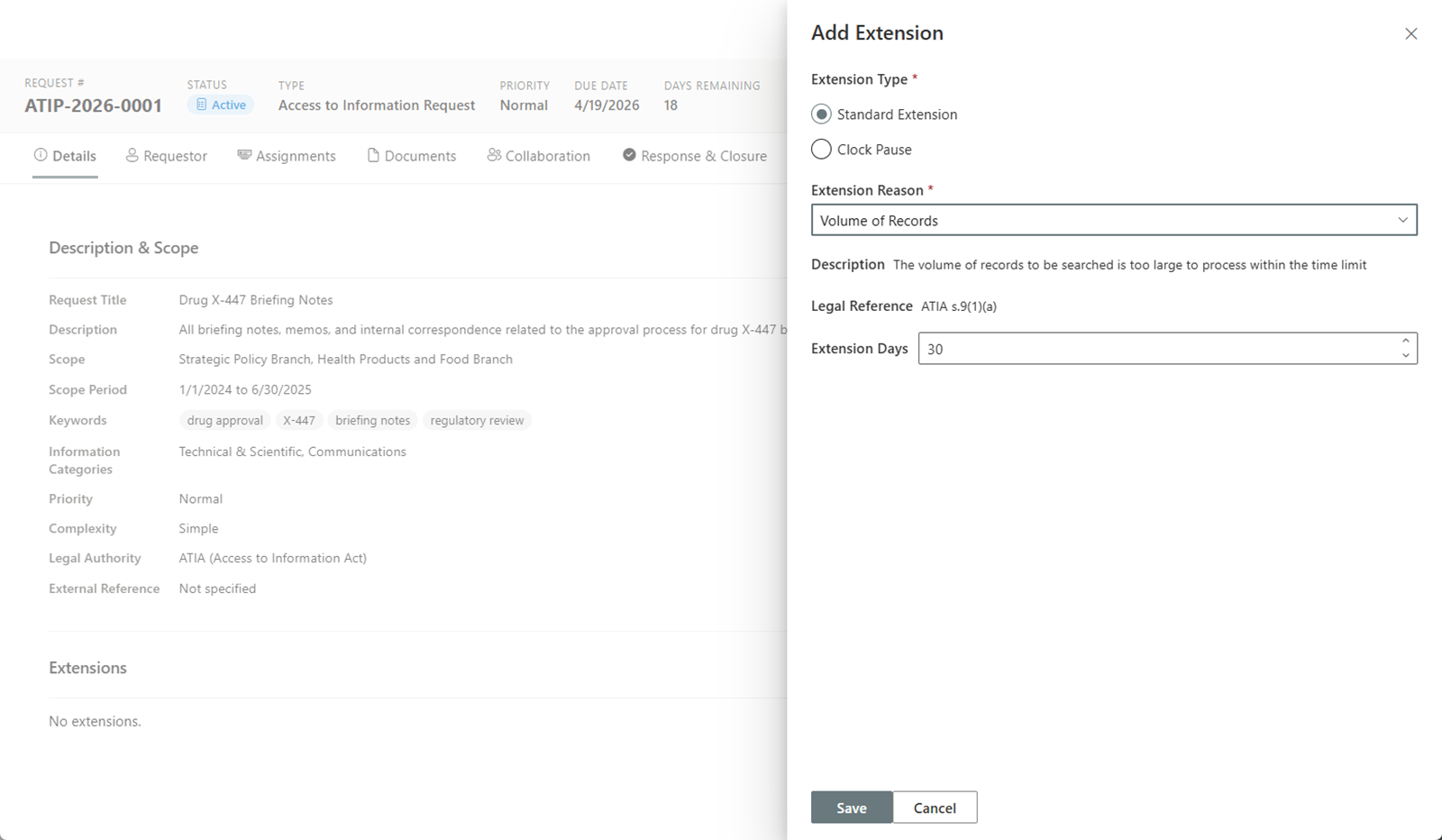 Extensions panel